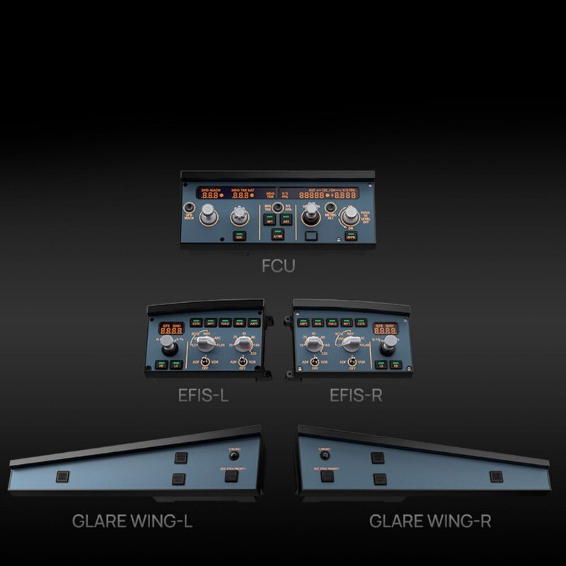 A320 FCU Flight Control Unit Panel X-Plane MSFS2020 Game Simulator 2 Model SET