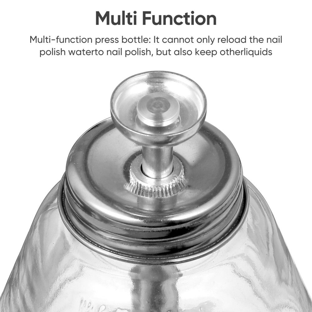 180 ML Push Glass Bottle Pump Dispenser Press Solvent Refillable Bottles