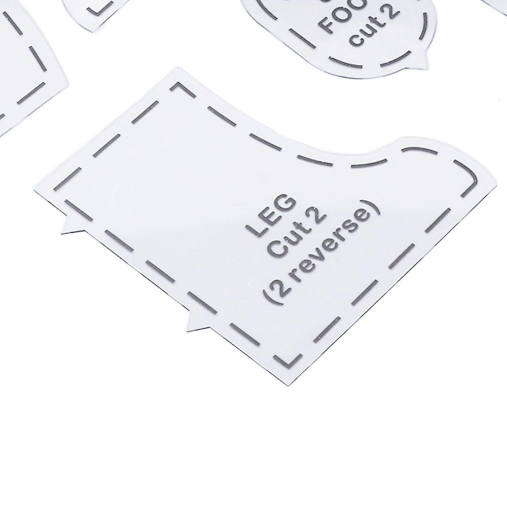 10 Pcs Memory Bear Sewing Patterns Template, Memory Bear Acrylic Template Rul...