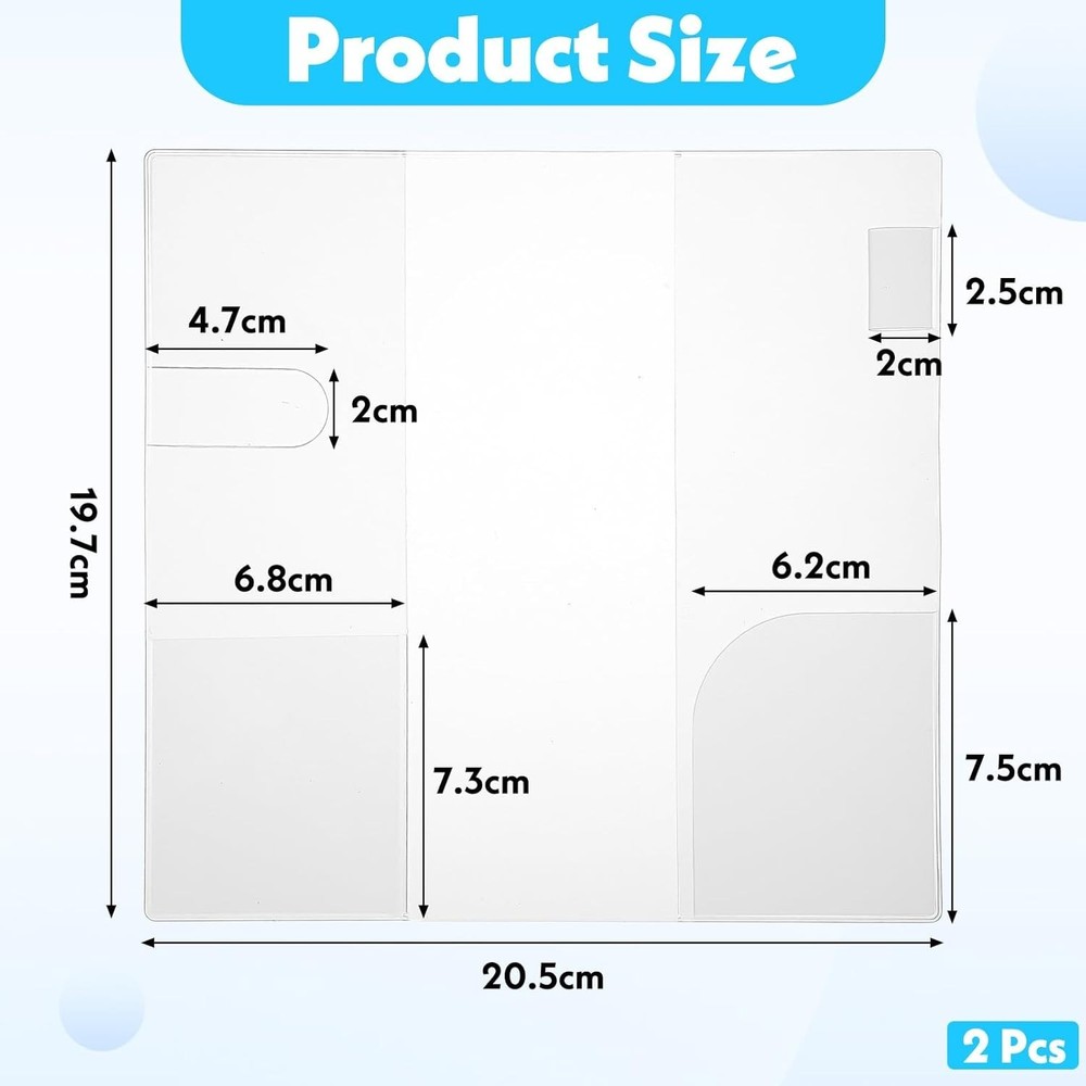 2-Pack Transparent PVC Book Covers for Notebooks & Planners