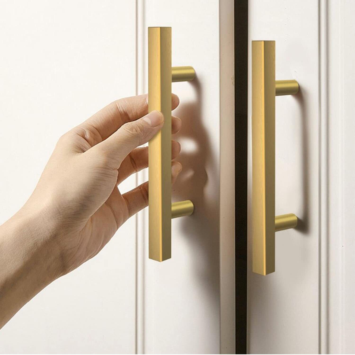 Stainless Steel Kitchen Square Cabinet Handles T Bar Drawer Pulls Black Gold US