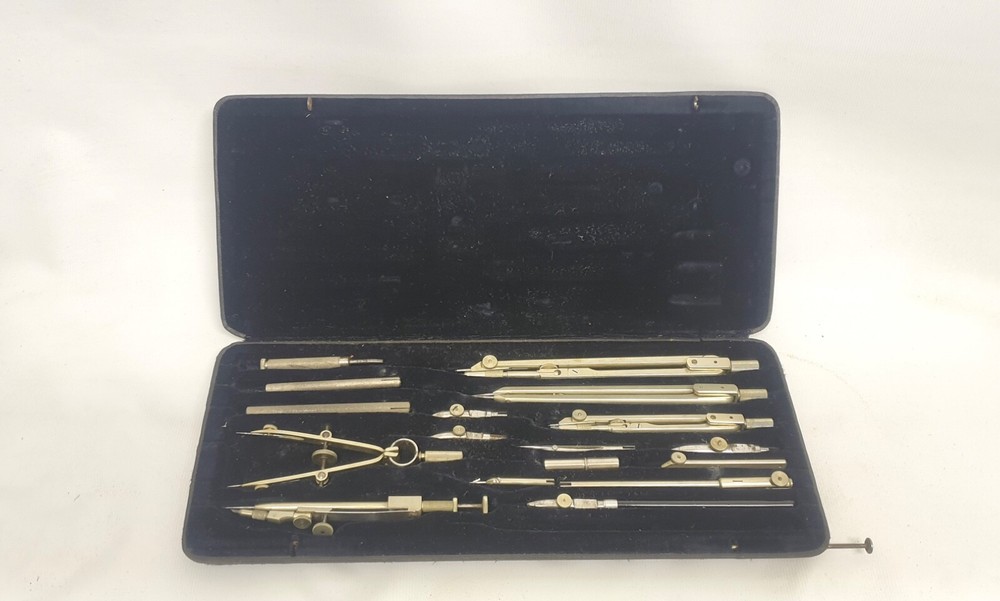 Antique Technical Drawing Instrument Set