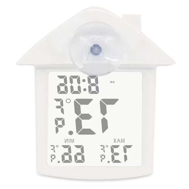 AcuRite Solar Window Thermometer with Clock – Digital Display 775CASBL