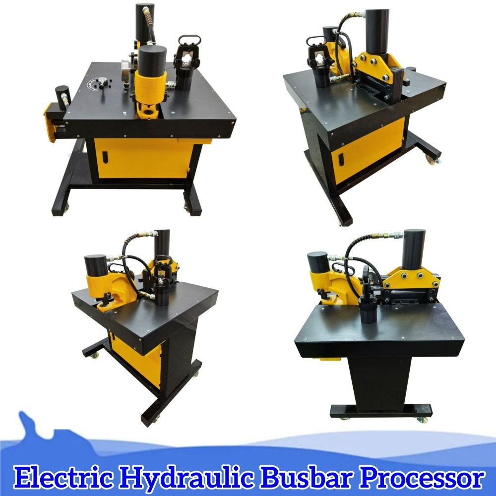Busbar Processing Machine 4-In-1 Shearing Punching Bending Crimping Tool 110v