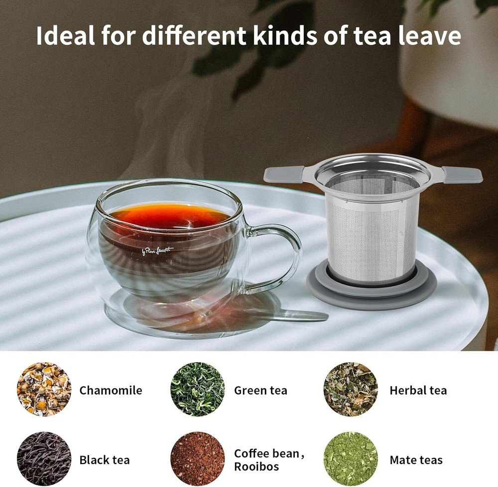 Stainless Steel Loose Leaf Tea Infuser Strainer with Extra Fine Mesh