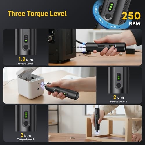 Electric Screwdriver, Cordless Screwdriver Set, Power Screwdriver Set, 3