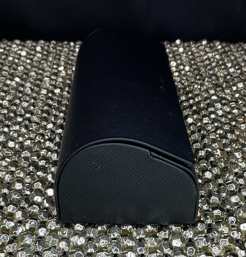 Prada Saffiano Hard Eyeglass Case Gift Box Cleaning Cloth/Black
