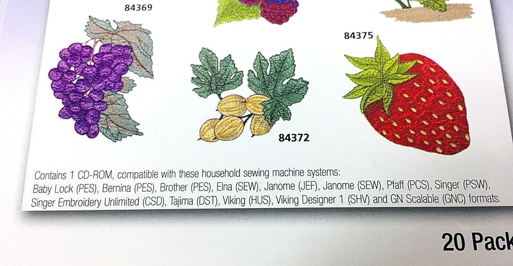 Amazing Designs Embroidery Software Fruit Collection 20 Designs