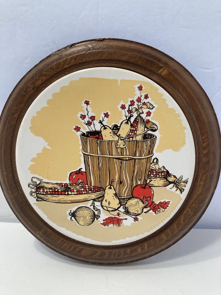 tile and wood vintage trivet