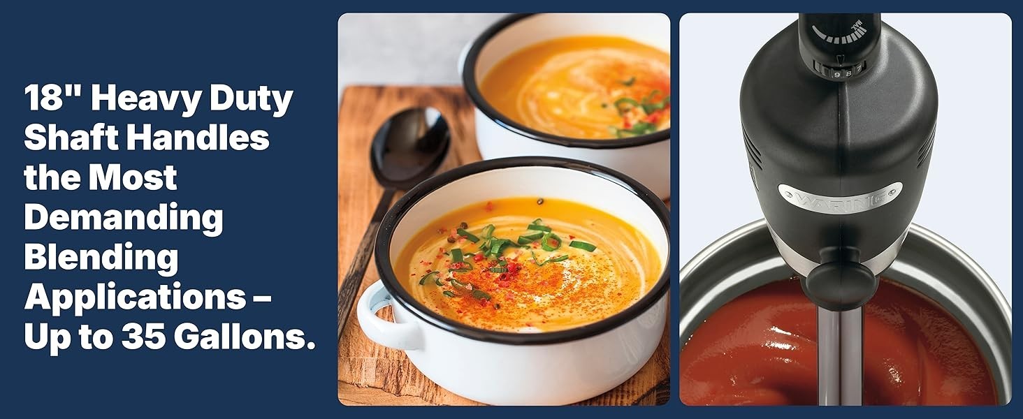 Waring | Big Stik Heavy Duty Immersion Blender | 18” Shaft | 35-gal | WSB65