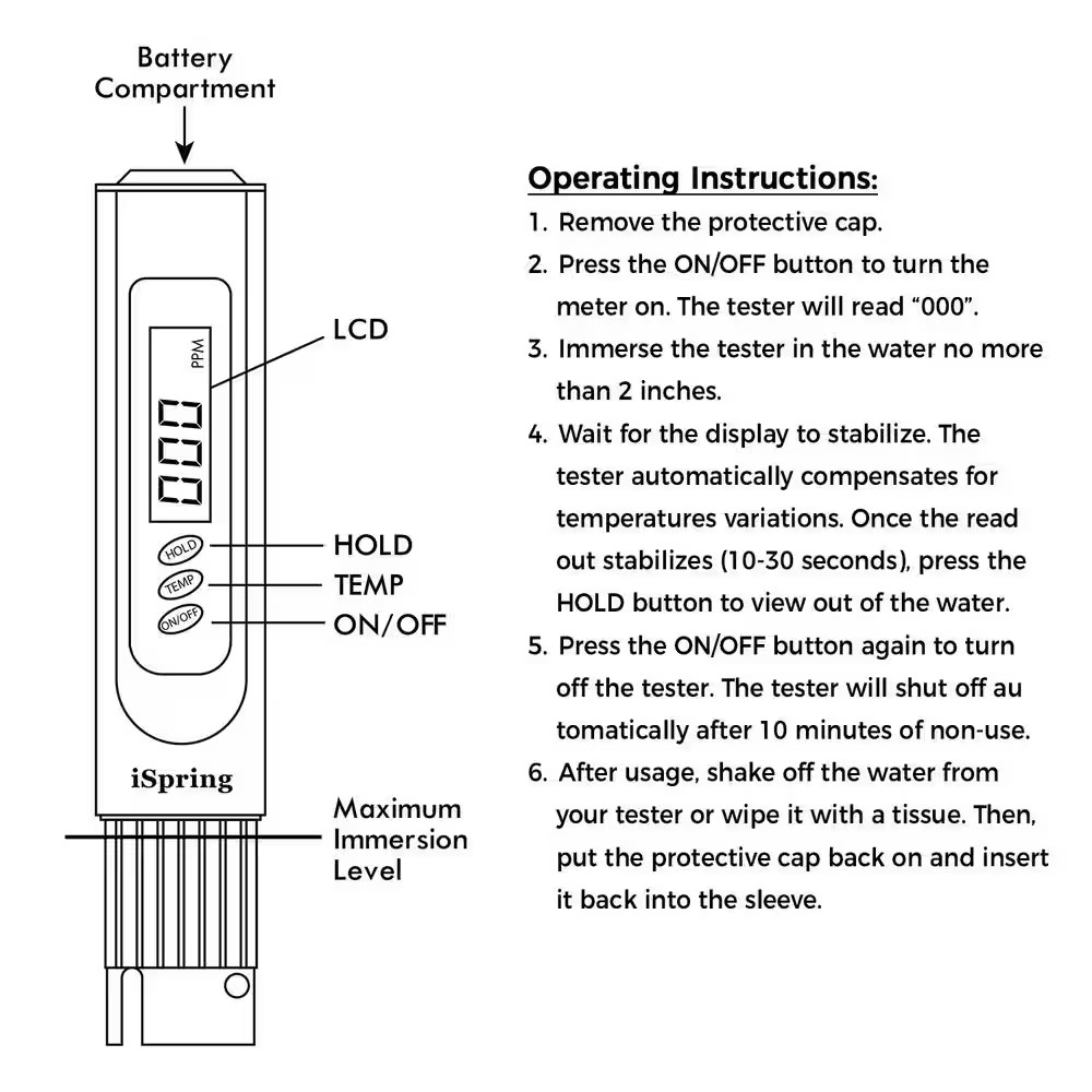 Advanced Digital TDS Meter Water Quality Tester with Automatic Calibration, Temp