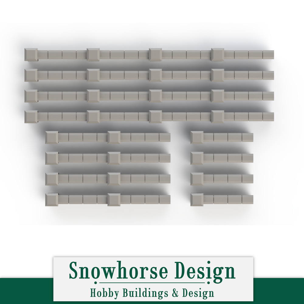 Stone Wall Sections (S/HO/N Scales)
