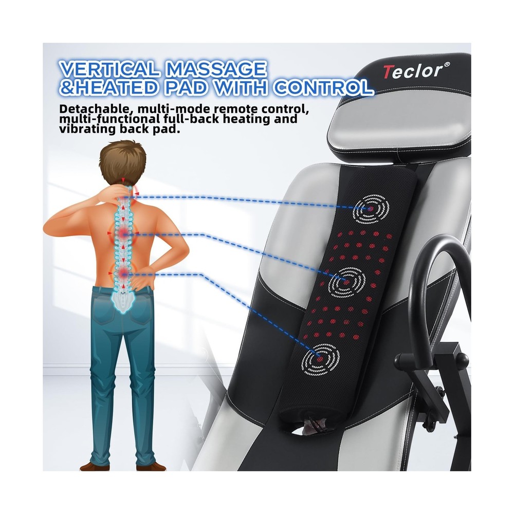 Inversion Table,Advanced Heat and Massage Function,Strength Training Inversio...