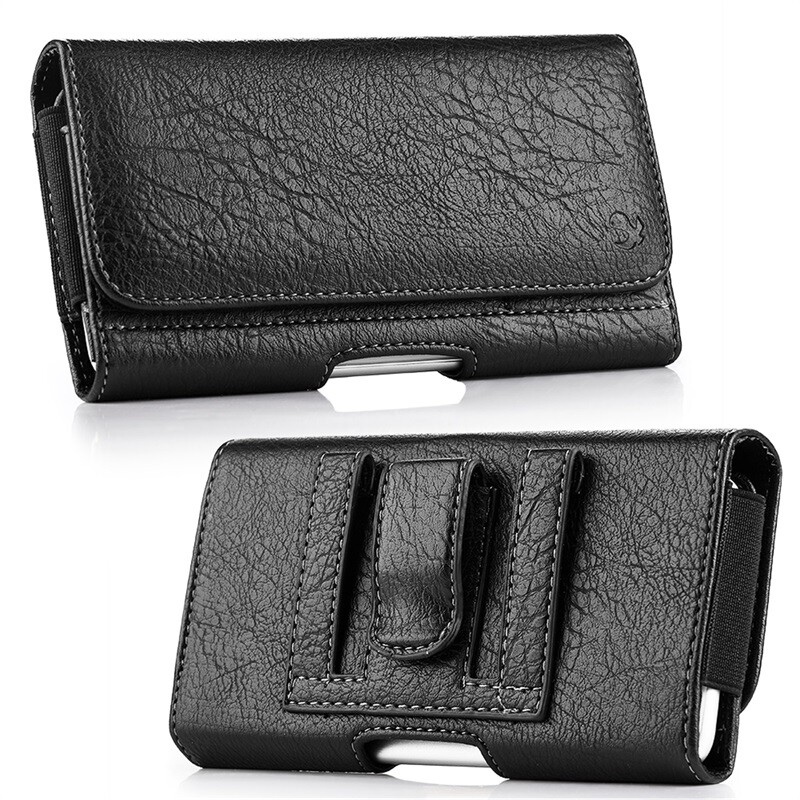 Universal Horizontal Large Leather Pouch Phone Case for iPhone Galaxy Huawei