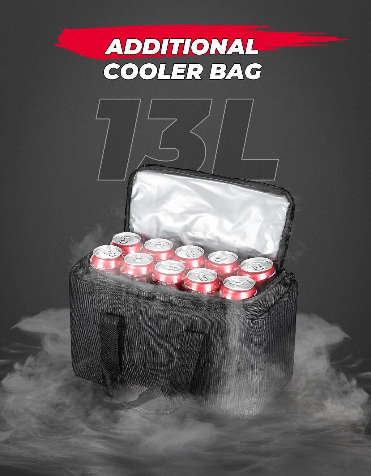 74L Upgraded ATV Rear Cooler Storage Bag Pack Seat Padded Bottom Bags w/Cushion