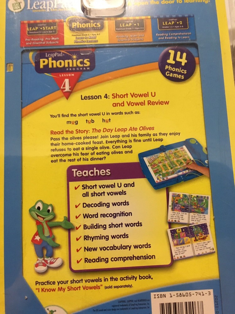 LeapFrog Leap Pad Phonics Program Session 4 The Day Leap Ate Olives New Sealed