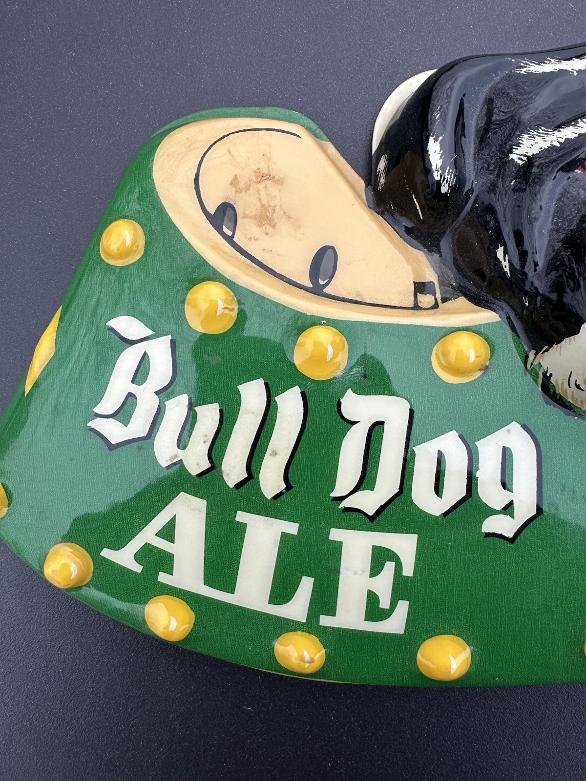 50’S CALIFORNIA BRG CO SAN FRANCISCO BULL DOG ALE PLASTIC BEER SIGN W/ BEER CAN