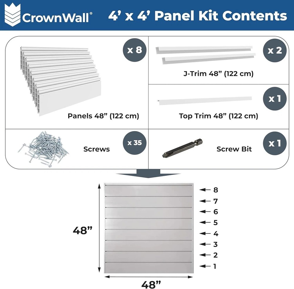 SLATWALL CUSTOMIZABLE SLATWALL STORAGE PANELS - 4FT X 4FT - BEIGE