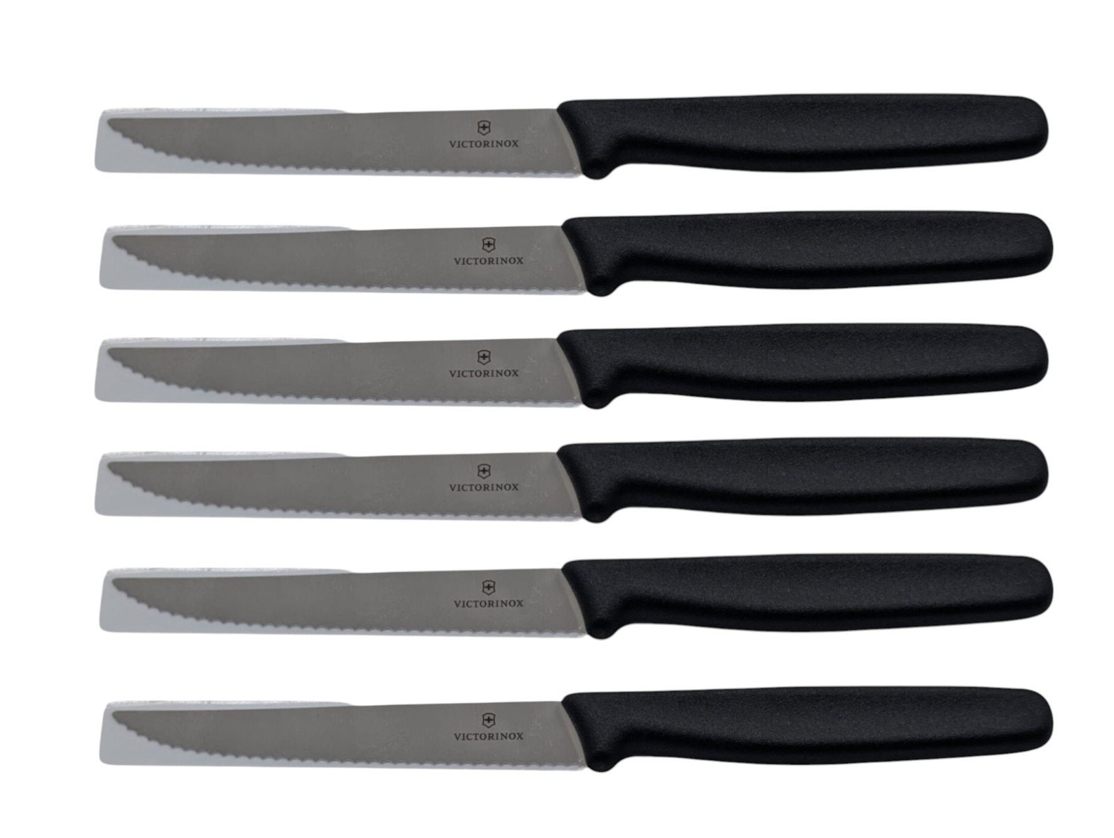 Victorinox Set of 6 Steak Knives Serrated Edge 4.5in Blade 5.1233.20 MSRP $80
