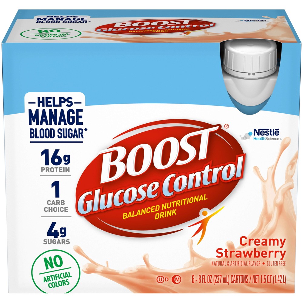 BOOST Glucose Control Nutritional Drink Protein Shakes,8 fl oz, 6 Pack