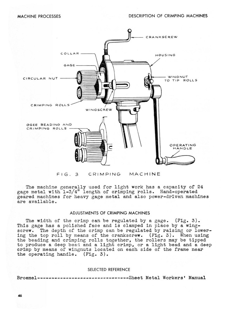 Sheet Metal Working Series- Machine Processes Instruction Manual #1321