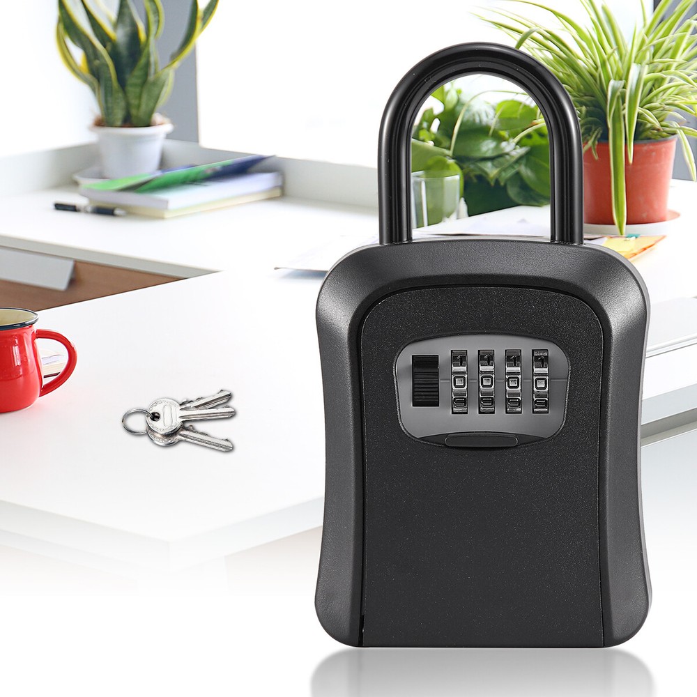 2X 4-Digit Combination Lock Box Wall Mount Security Safe Large Storag Waterproof