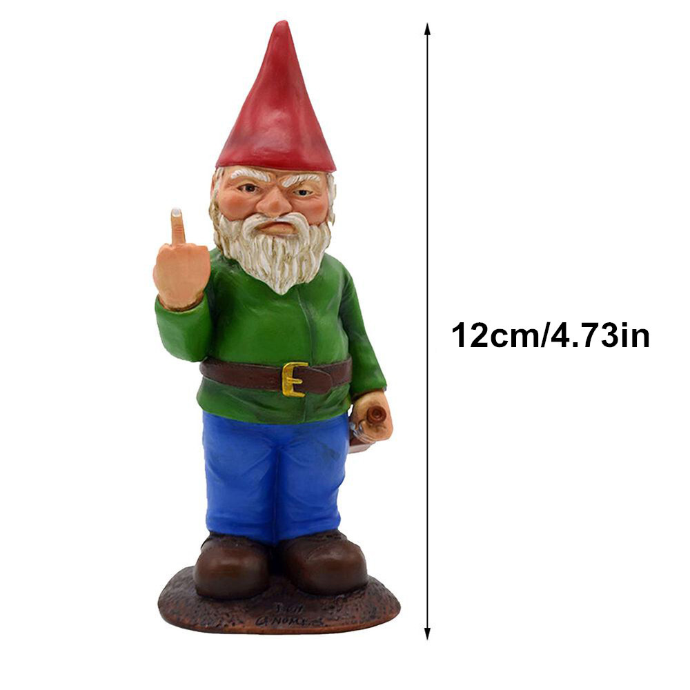 12CM Naughty Garden Gnome Lawn Ornament Funny Finger Dwarfs For Indoor Outdoor