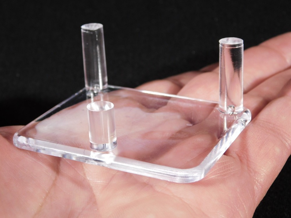 Heavy Duty THREE Post SPHERE Display Stand MEDIUM Size Clear Acrylic