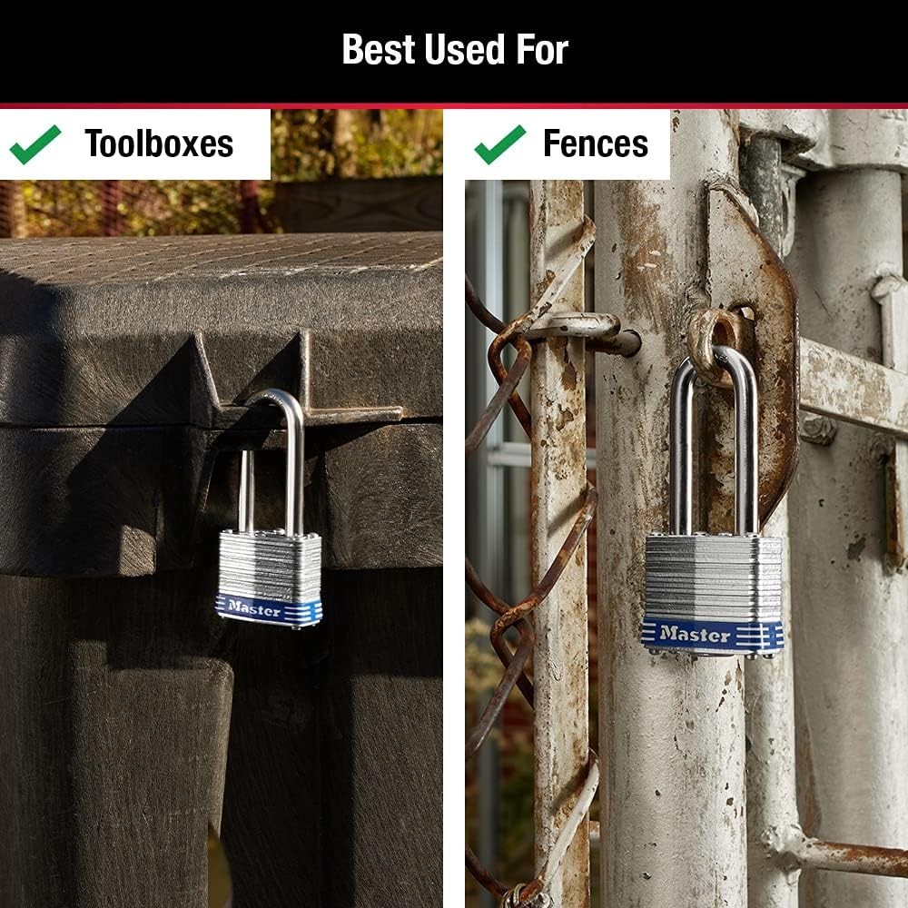 Master Lock 3DLH Outdoor Padlock with Key, 1 Pack