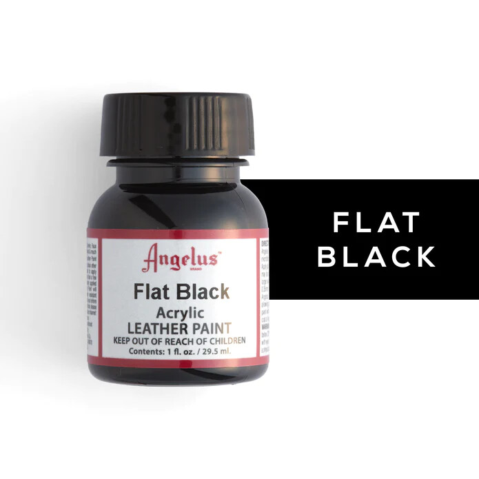 Angelus Acrylic Leather Paint Water Resistant Flat White/Flat Black Color 1 oz