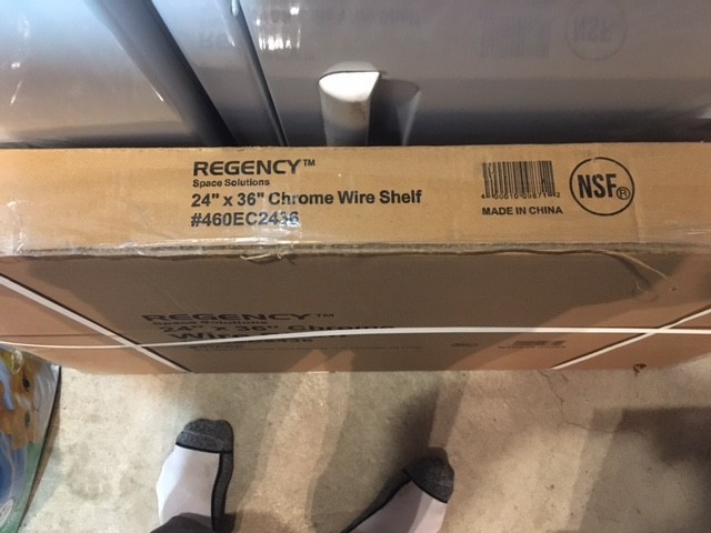 2 Regency 24 x 36 NSF Chrome Wire Shelf Racks with clips - New In Unopened Box