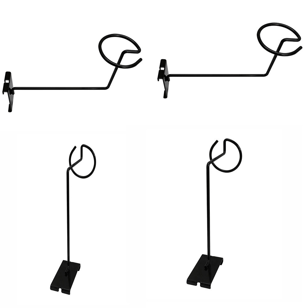 4 Pc Gloss Black Hat Holder for Gridwall Panel Single Cap Display Hook Wire Grid