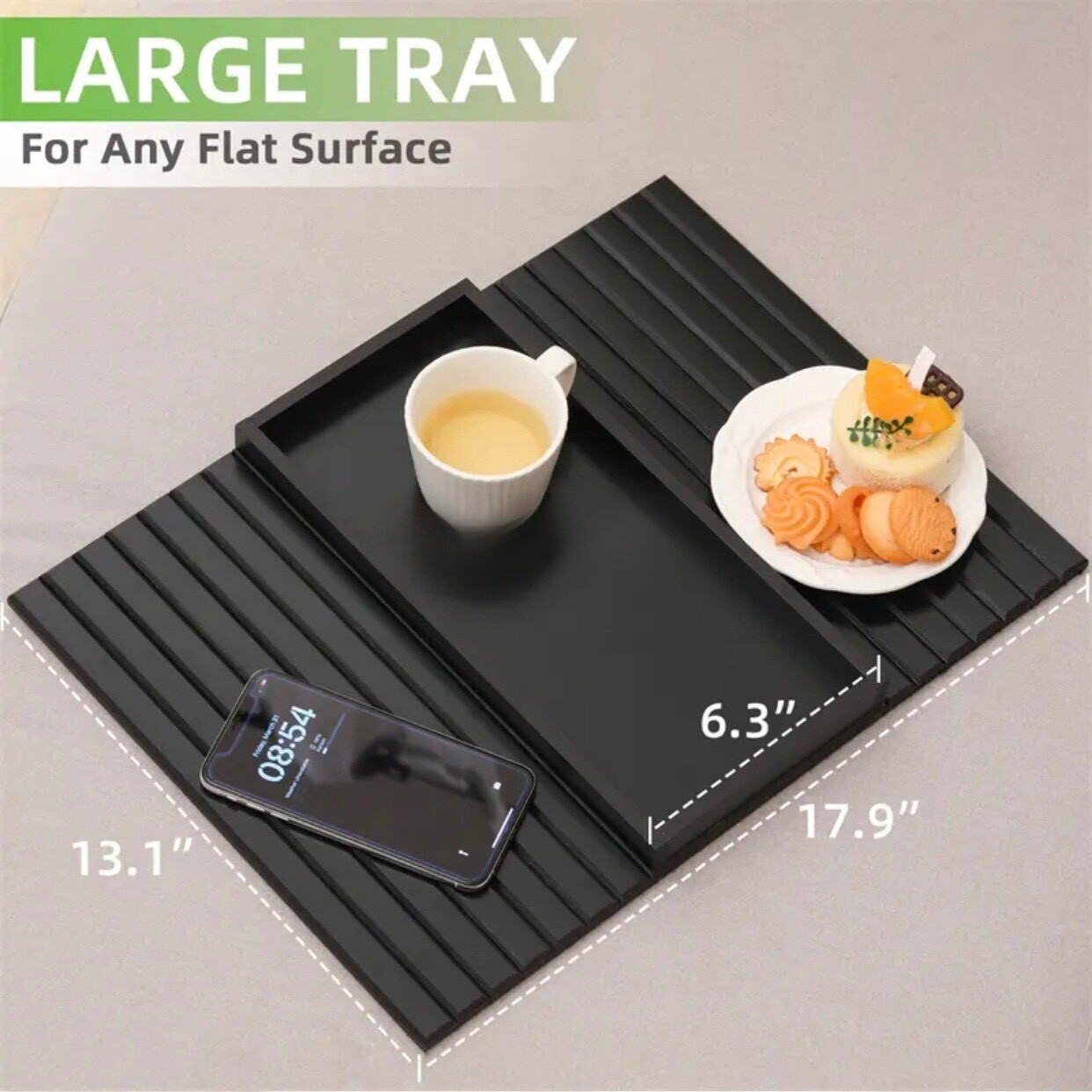 Sofa Arm Tray Anti-Slip Bamboo Sofa Tray Table for Couch,Couch Cup Holder