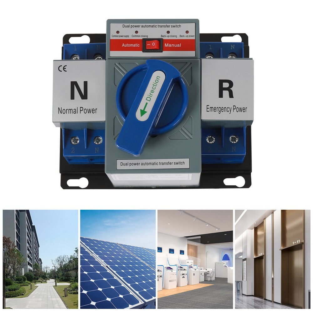 AC110V 2P 63A Mini Dual Power Automatic Transfer Switch Toggle Control Converts