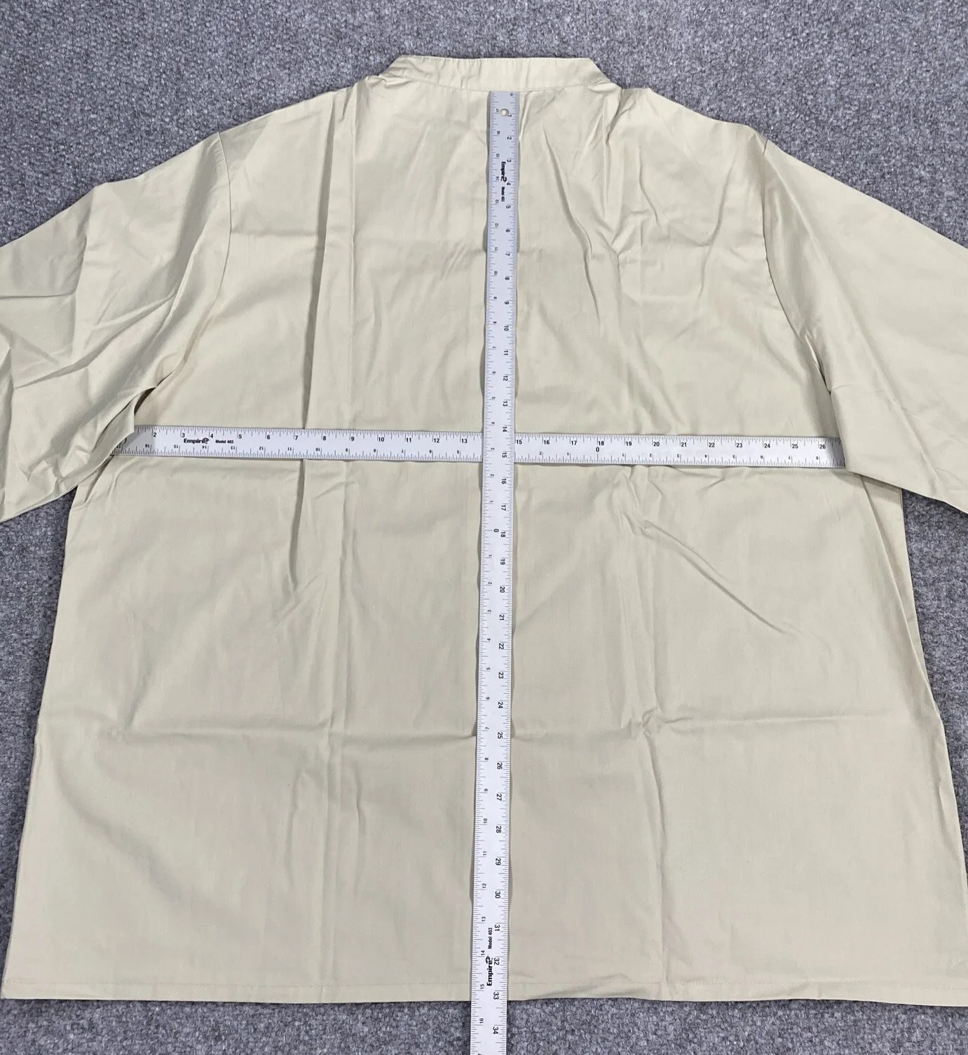 New Chef Chefs Short Sleeve Shirt Button Up Beige Size 4XL