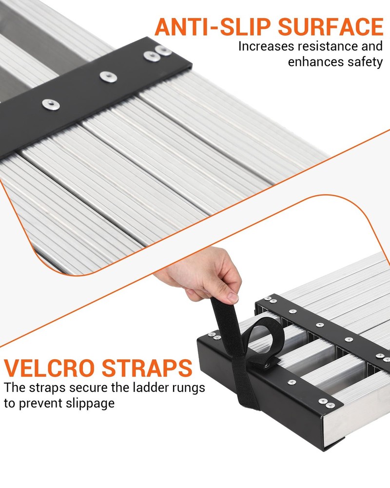 6-9 Ft Aluminum Work Plank Adjustable Platform 440lbs Capacity Scaffold Plank