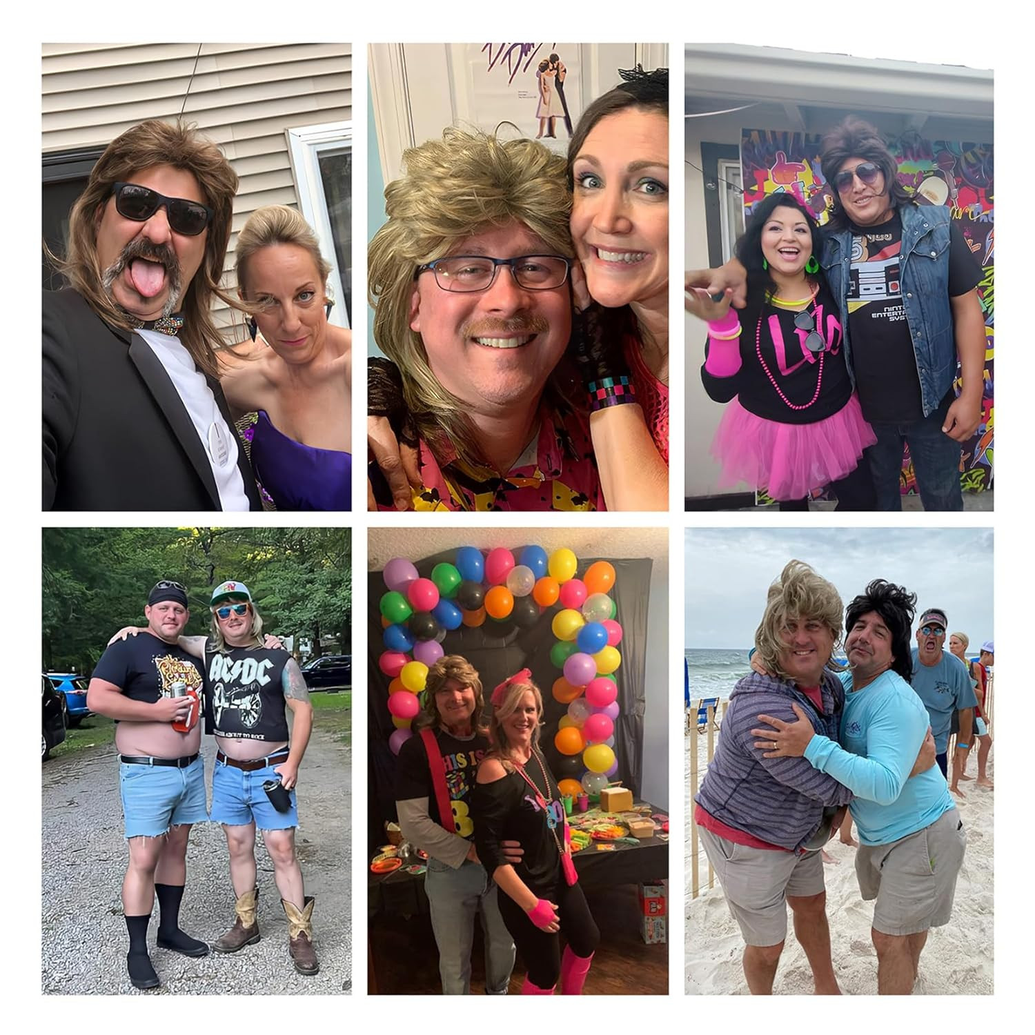 Mullet Wig for Men Joe Dirt Emo Wig 80s 90s Costumes Fancy Party Accessory Co...