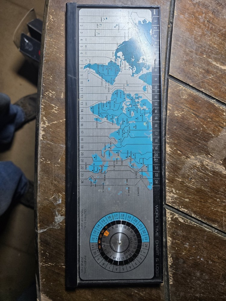 Vintage Eversonic Solid State World Time Chart & Log Dial-O-Map Executive...
