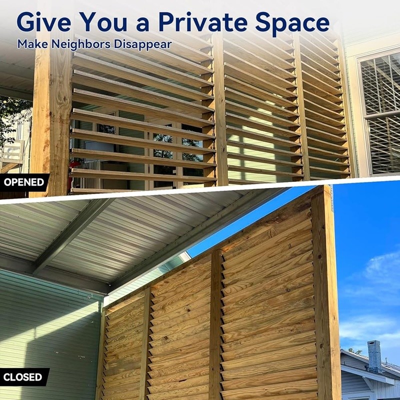 Deck Sunblind System Louver Bracket Kit Outdoor Privacy Shutter Hardware New