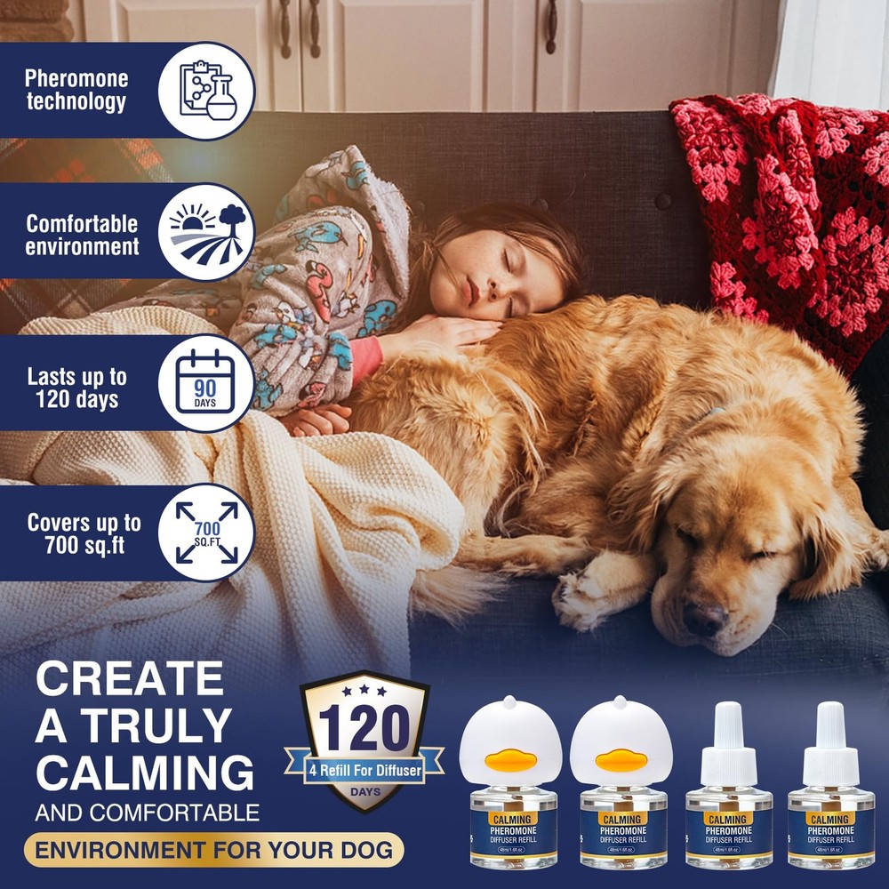 LKBHGF Dog Calming Pheromones Diffuser 6 in 1 Kit 2 Diffuser, 4 Refills
