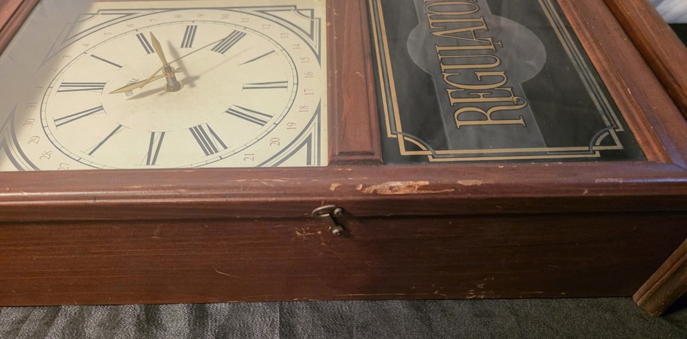 Vintage Cornwall Regulator Wood Wall Clock. case and chimes.