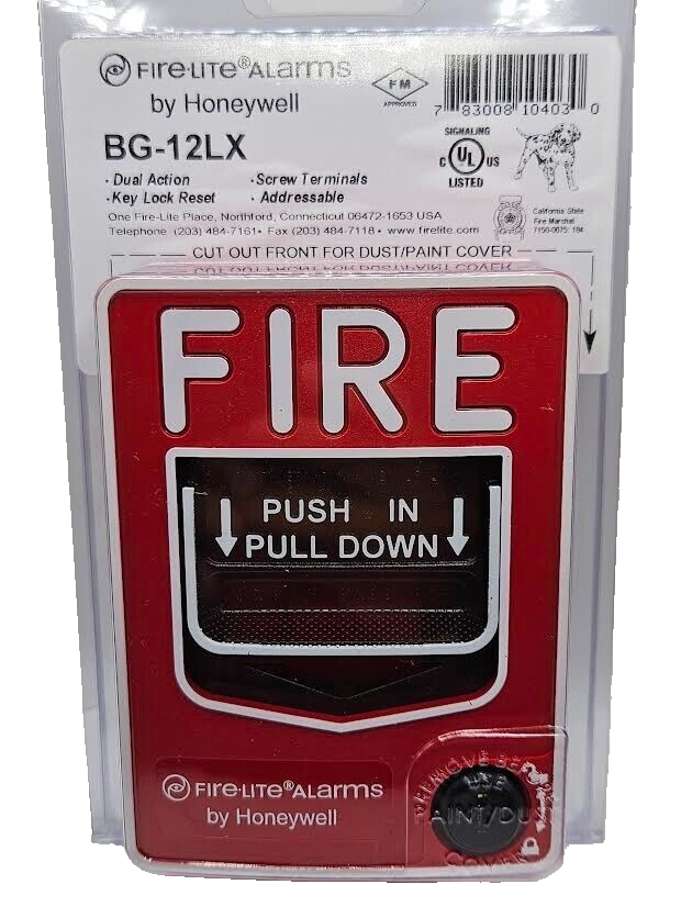 FireLite BG-12LX Addressable Dual-Action Manual Pull Station NEW