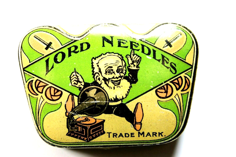 Gramophone Lord Needles Phonograph Empty Tin ( Fine Example )