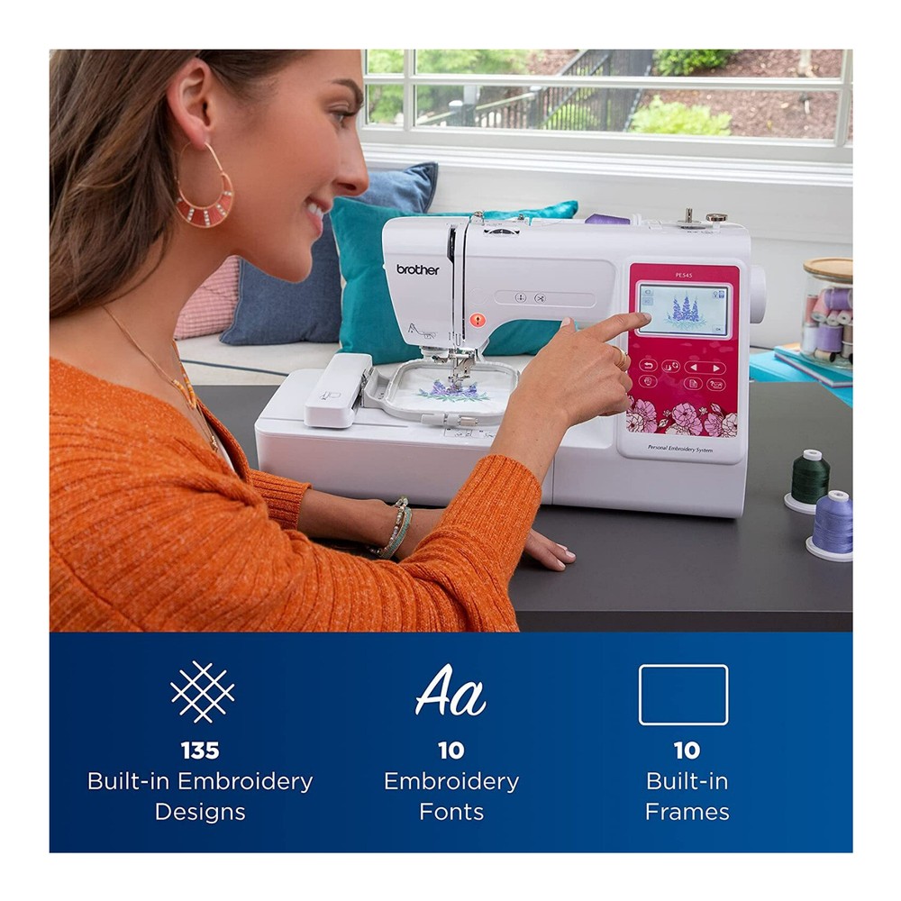 Brother Elite PE545 3.7-In LCD Touch Display Computerized Embroidery Machine