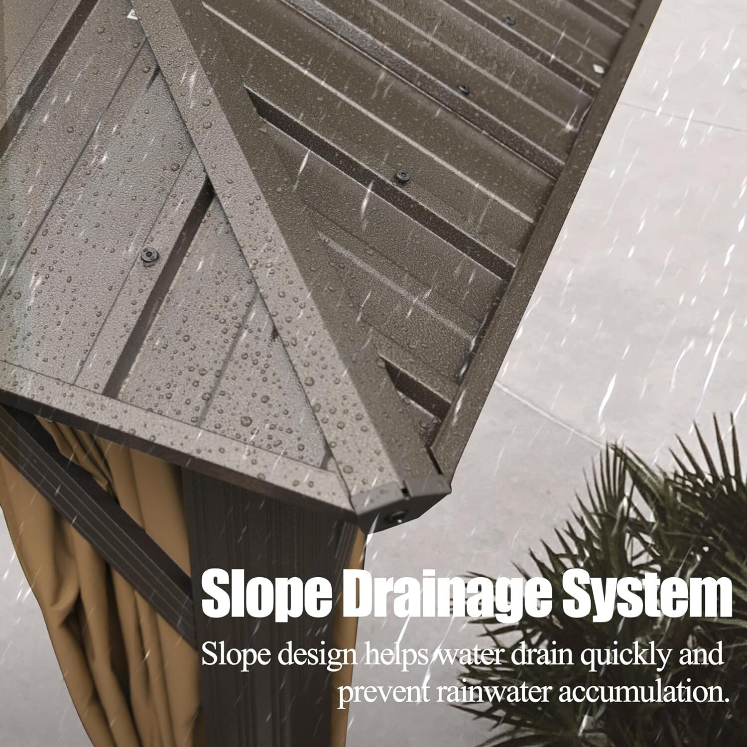 Domi 12’ x 12’ Hardtop Gazebo Outdoor Aluminum Gazebo w/Curtain and Net, Brown