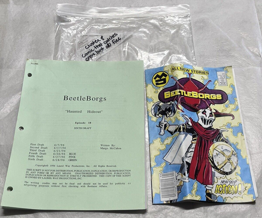 Saban's Beetleborgs Original TV Show Script & Prop Comic Book Haunted Hideout