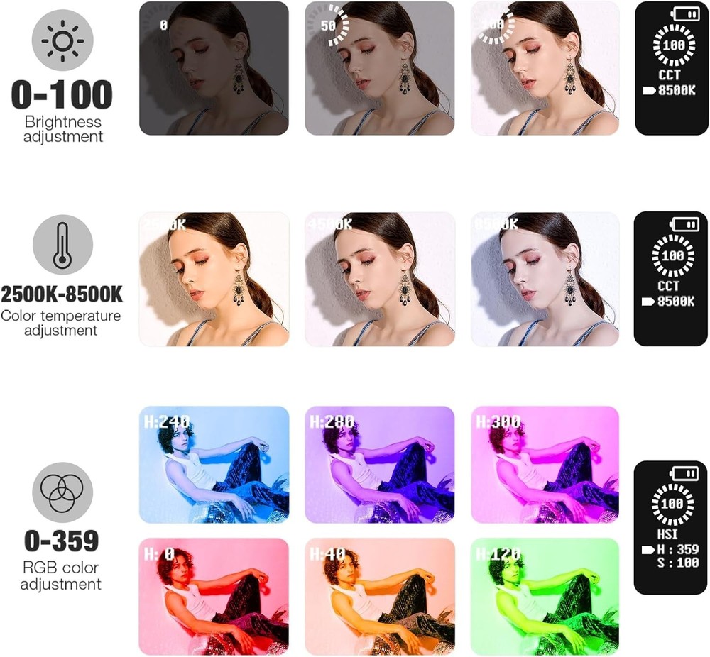 Versatile G1s Video Lighting with LCD Display - Perfect for Creators & Streamers