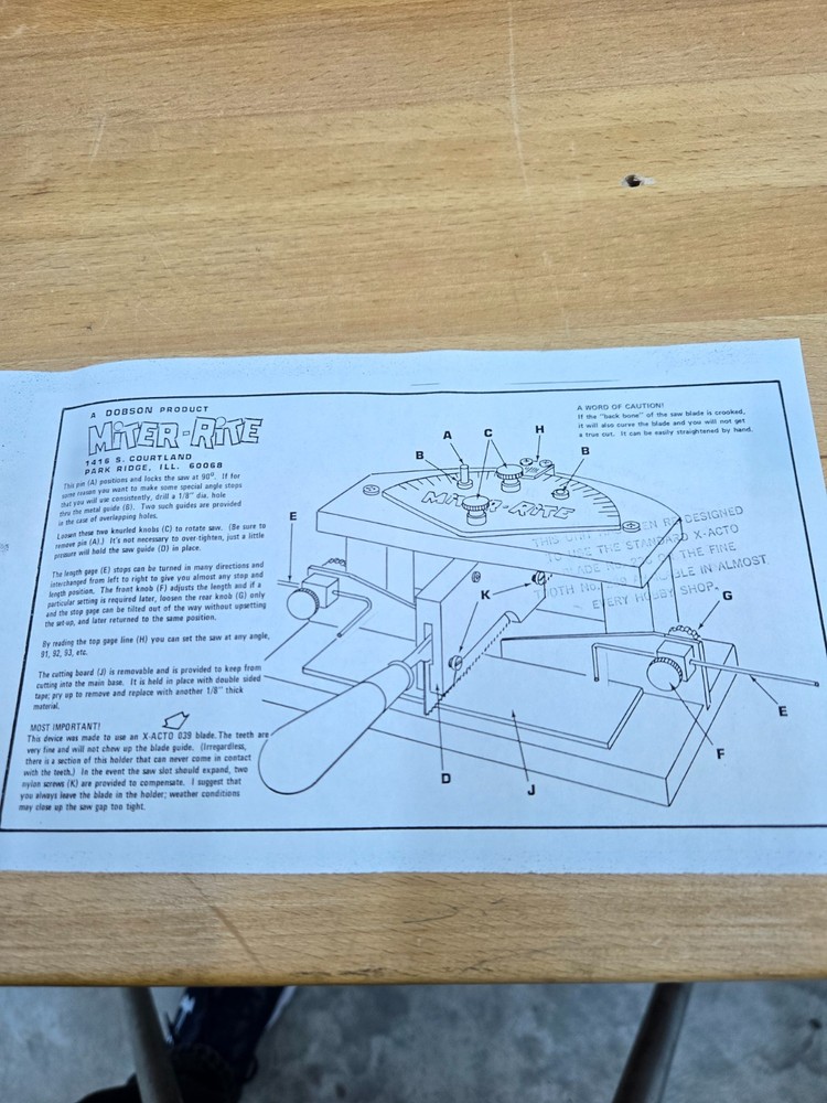 Dobson Miter-Rite Modelmakers Precision Miter Box