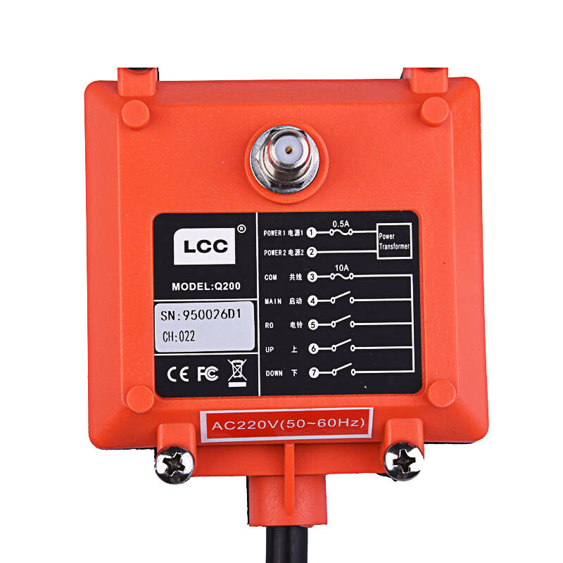 Crane Hoist Wireless Industrial Remote Controller 2 Button Single Speed Switch