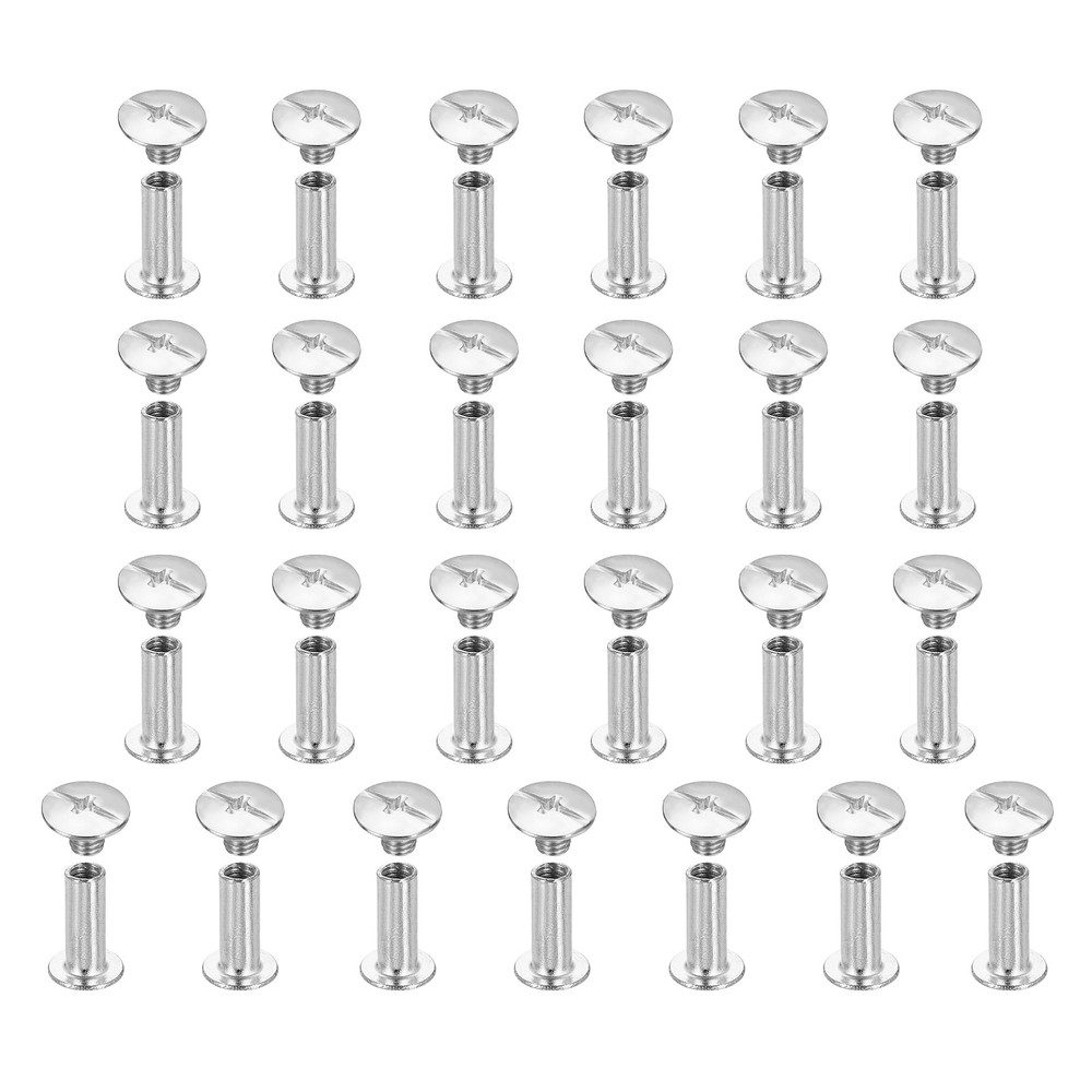 25set Phillips Chicago Screw M5x14mm Binding Post Screw, White